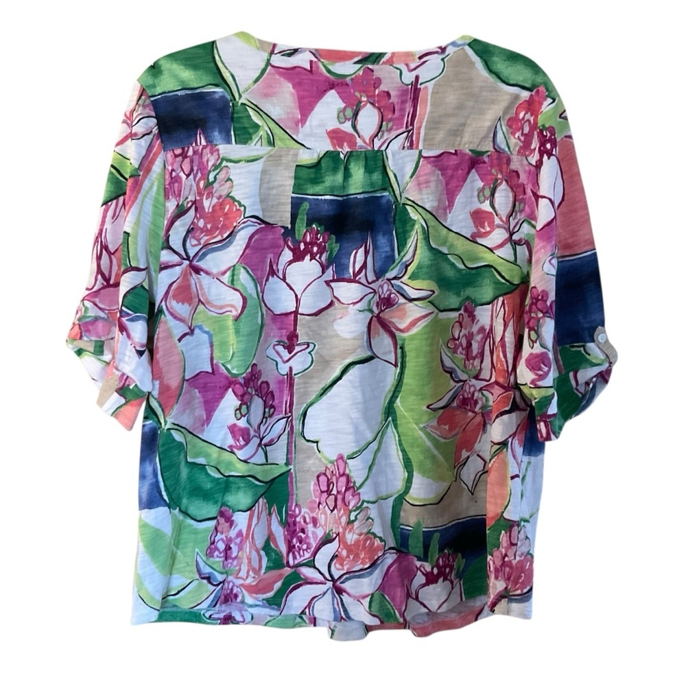 Chico’s Floral Print Button Front Top Size 3 (XL) – Cotton Modal Lightweight - Picture 5 of 9